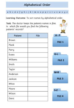 alphabetical order worksheets to 2nd and 3rd letter by inspire and educate