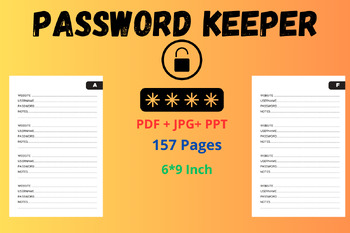 Preview of Alphabetical Password Log Book: Internet Login Keeper, Website Logbook Organizer