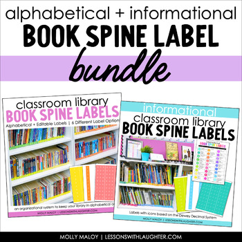 Preview of Alphabetical and Informational Classroom Library Book Spine Label Bundle