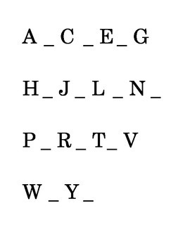 alphabetical order abcs fill in the blank reading kindergarten printable