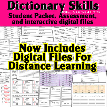 Preview of Alphabetical order & Dictionary skills practice and assess - Distance Learning