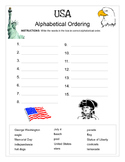 Alphabetical order: USA