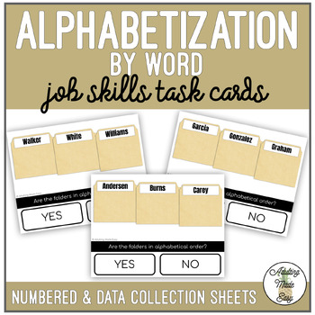 Preview of Alphabetization by Word Task Cards