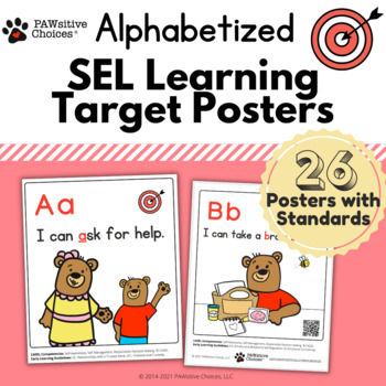 Preview of Alphabetized Social-Emotional Learning Target Posters
