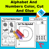 Alphabet,  Numbers, And Shapes Review Color Cut And Glue Packet