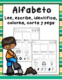 Alphabeto-Lee, colorea, corta, pega, y identifica letra ma