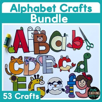 Preview of Alphabets A to Z Cut & Paste Fine Motor Skill Crafts Bundle for Kindergarten