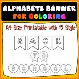 Alphabets Banner For Coloring, A4 Size Printable Banner