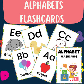 Preview of Alphabets  Uppercase & Lowercase Flashcards - Letter Naming and Sounds