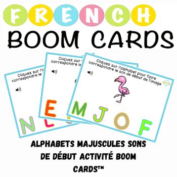Preview of Alphabets majuscules sons de début activité Boom Cards ™