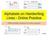 Alphabets on Handwriting Lines - Digital practice - Distan