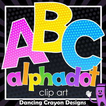 Alphadots! Colorful Alphabet Letters Clip Art by Dancing Crayon Designs