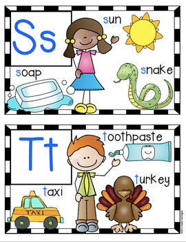 alphabet posters for kindergarten and first grade by class