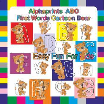 Alphaprints ABC First Words Bear Cartoon Big Cartoon Big Words by