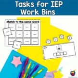 Already Done! Tasks for IEP Work Bins - Months (Autism & S