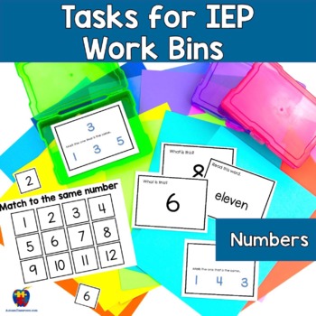 Preview of Already Done! Tasks for IEP Work Bins- Numbers (Autism & Special Ed.)