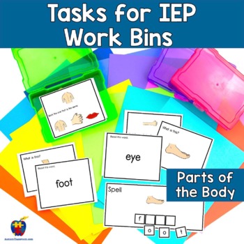 Already Done! Tasks for IEP Work Bins - Parts of the Body (Autism & Sp. Ed.)