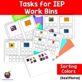 Already Done! Tasks for IEP Work Bins- Sorting Colors  (Autism & Special Ed.)