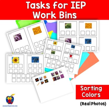 Preview of Already Done! Tasks for IEP Work Bins- Sorting Colors  (Autism & Special Ed.)