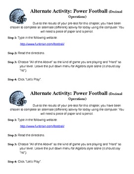 Preview of Alternate Activity Instruction Cards