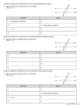 Alternate Interior And Corresponding Angles Proofs Practice Worksheets