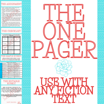 Preview of Alternative Book Report One Pager - USE WITH ANY BOOK - Middle High School