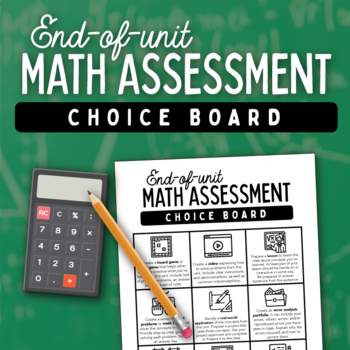 Preview of Alternative Project-Based Assessment Choice Board for Math Assessment