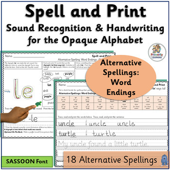 Alternative Spellings & Handwriting Practice for Word ...