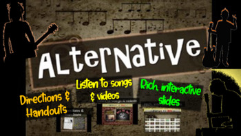 Preview of Alternative: comprehensive & engaging Music History PPT (links, handouts & more)