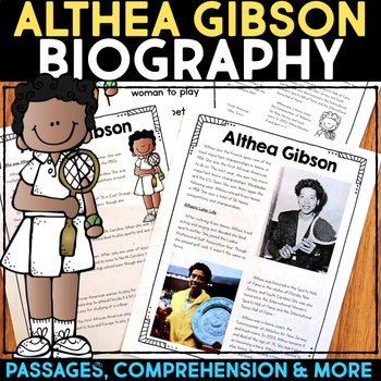Preview of Althea Gibson Biography Research, Reading Passage, Graphic Organizer, Templates