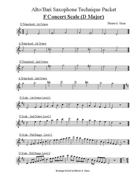 Preview of Alto & Bari Saxophone - Technique Packet