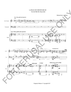 Clarinet Cello and Piano Sheet music - La Fille Aux Cheveux De Lin  (score+parts)