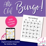 Alto Clef BINGO Music Theory Game: Physical & Digital Cards