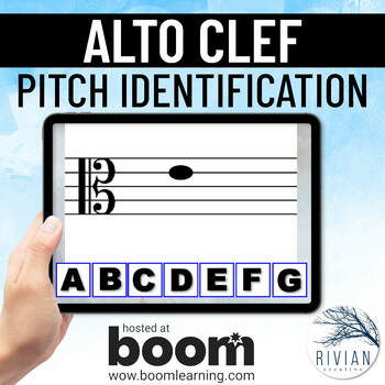 Preview of Alto Clef Pitch Identification Music Theory Boom Cards