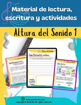 Preview of Altura del Sonido en Español (Material de lectura, escritura y actividades)