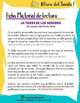 Altura del Sonido en Español (Material de lectura, escritura y actividades)