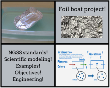 Preview of Aluminum foil boat project - engineering, NGSS, objectives, scientific modeling!