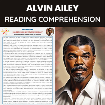 Preview of Alvin Ailey Biography for Black History Month | Modern Dance and Civil Rights