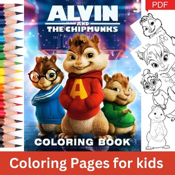 Preview of Alvin and the Chipmunks coloring pages Printable For Kids
