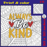 Always Be Kind Collaborative Coloring Poster, Kindness Day