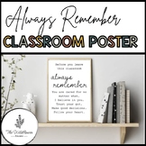 Always Remember Classroom Poster
