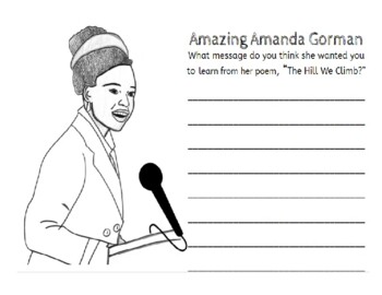 Preview of Amanda Gorman Activity- Black History Month/Poetry
