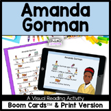 Amanda Gorman BOOM CARDS and PRINT worksheets Story Compre