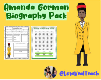 Preview of Amanda Gorman Biography Pack