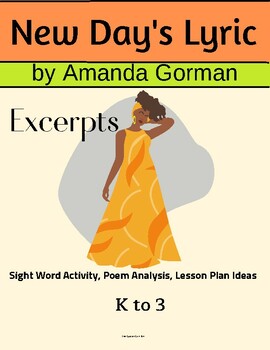 Preview of Amanda Gorman - New Day's Lyric - Sight Word Poem Activity Black History Month