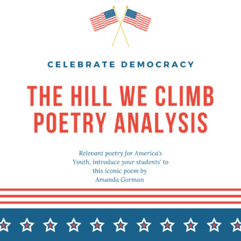 Preview of Amanda Gorman "The Hill We Climb" Poetry Analysis for High School English