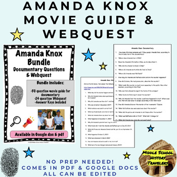 Preview of Amanda Knox Netflix Documentary & Webquest Bundle (double jeopardy)