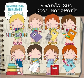 Preview of Amanda Sue Does Homework Clipart Collection