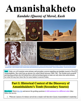 Preview of Amanishakheto: Kush (Nubian) Queen's Pyramid and Treasures DBQ