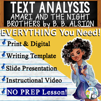 Preview of Amari and the Night Brothers - Text Based Evidence - Text Analysis Essay Writing